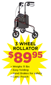 3 Wheel Rollator - 89.95